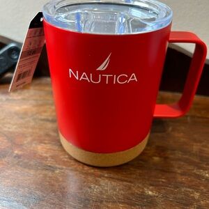 Nautica Red Mug with Clear Lid and Cork Base